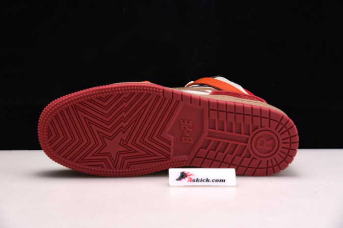 a bathing ape bape sta 93 hi red orange light sand