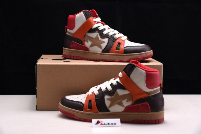 a bathing ape bape sta 93 hi red orange light sand