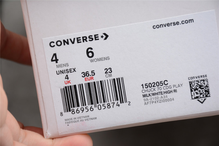 converse chuck taylor all-star 70s hi comme des garcons play white 150205c