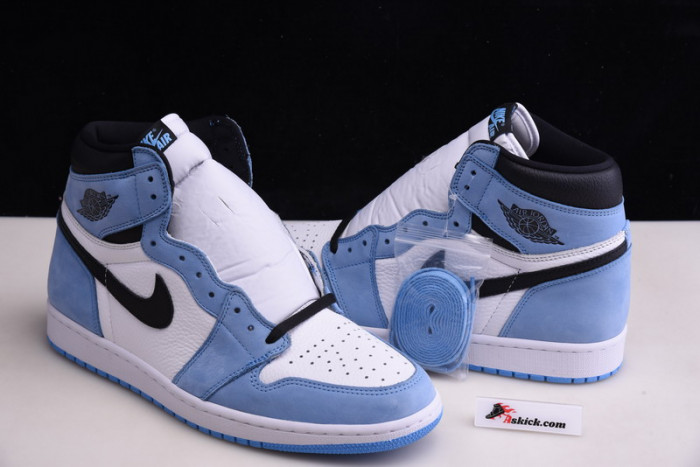 air jordan 1 retro high white university blue black 555088-134