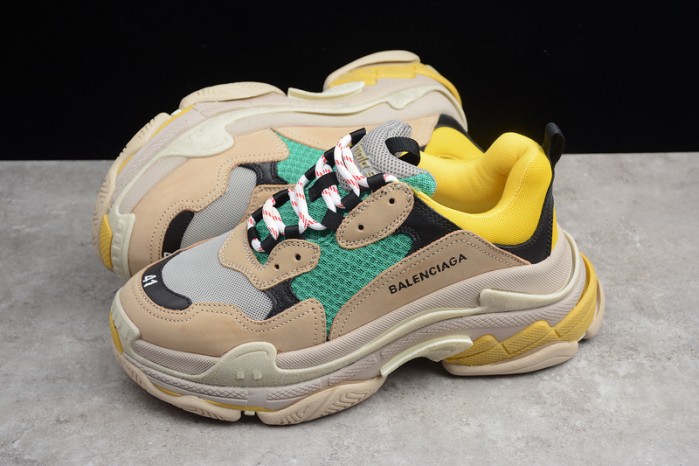 balen triple s w06e1-1000 beige/green-yellow