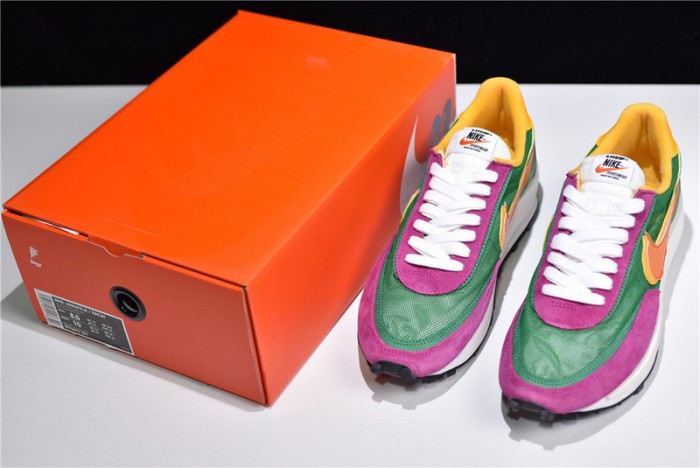 sacai nike ldv waffle green pink yellow bv0073-301