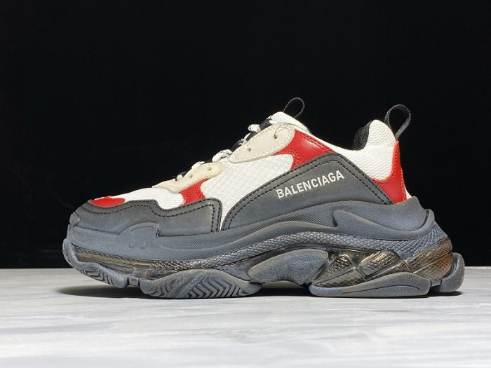 balen triple s trainers clear sole black /brown/ red 541624 w09o1 9000