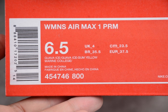 nike wmns air max 1 premium pink | 454746-800