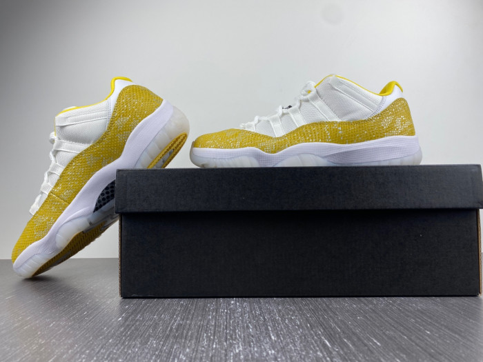 air jordan 11 low wmns “yellow snakeskin” ah7860-107.