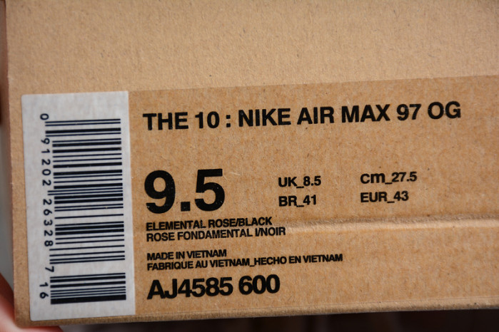 of x nike air max 97 elemental rose serena "queen" aj4585-600