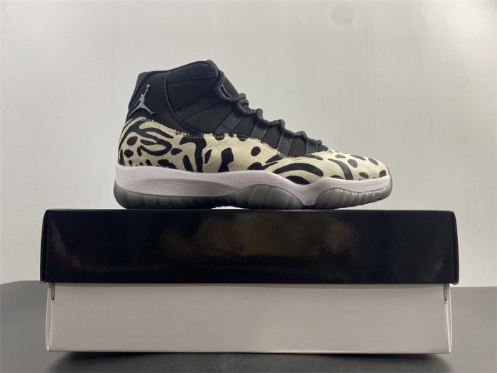 air jordan 11 “animal instinct” black / red / sail / white ar0715-010