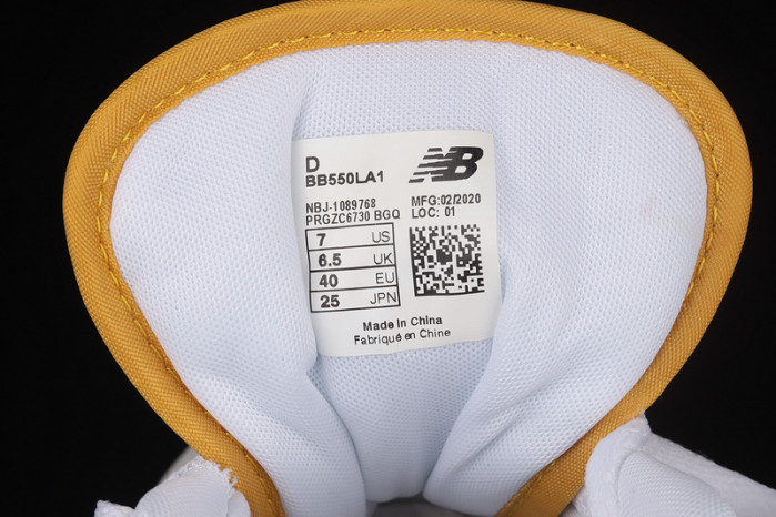 new balance 550 sea salt varsity gold bb550la1