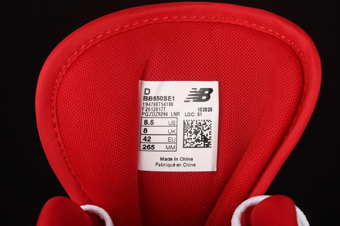 new balance 550 white red bb550se1