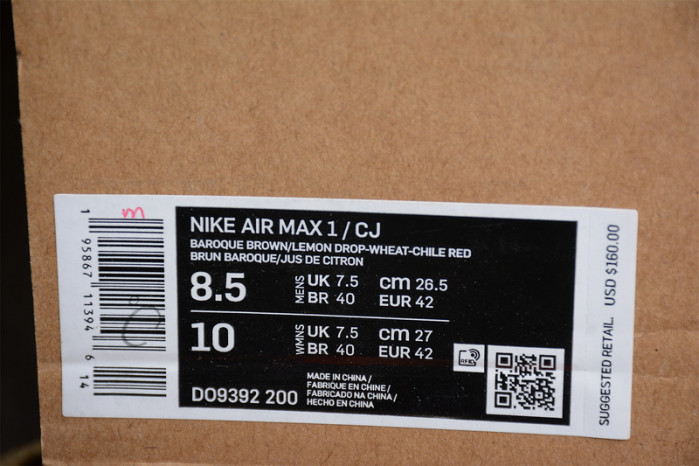 travis scott x nike air max 1 "cactus jack" do9392-200