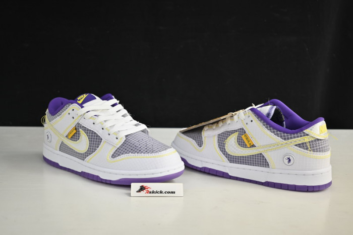 unlon x sb dunk low white purple dj9649-500