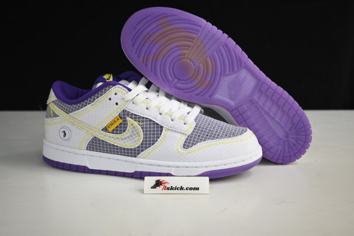 unlon x sb dunk low white purple dj9649-500