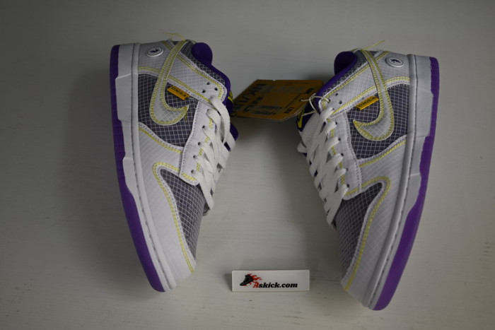 unlon x sb dunk low white purple dj9649-500