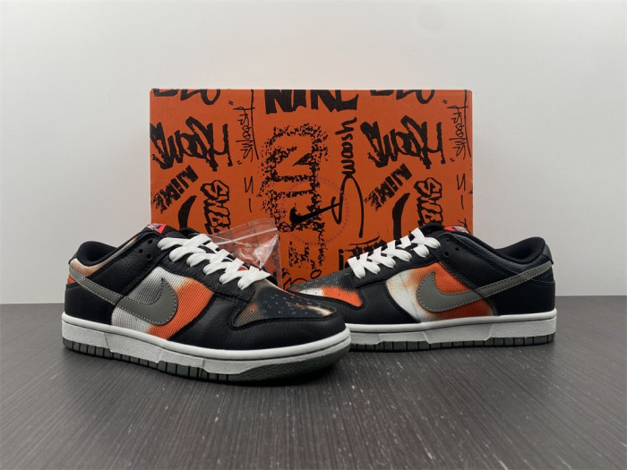 nike dunk low graffiti black red dm0108-001