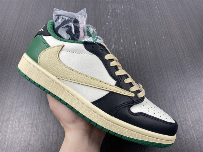 fragment design x travis scott x air jordan 1 low black/beige/green dm7866-128
