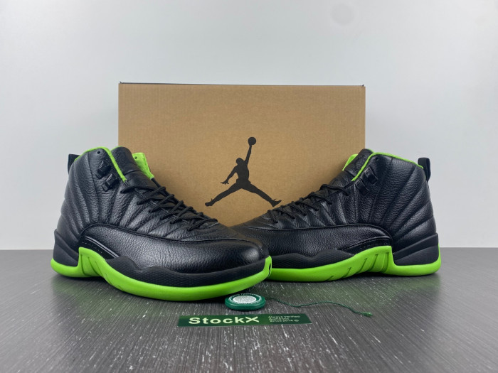 air jordan 12 "black/neon green"