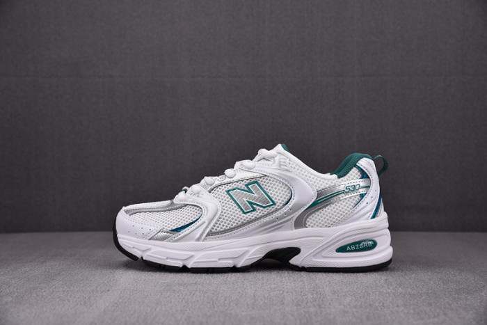 new balance 530 white silver green mr530ab