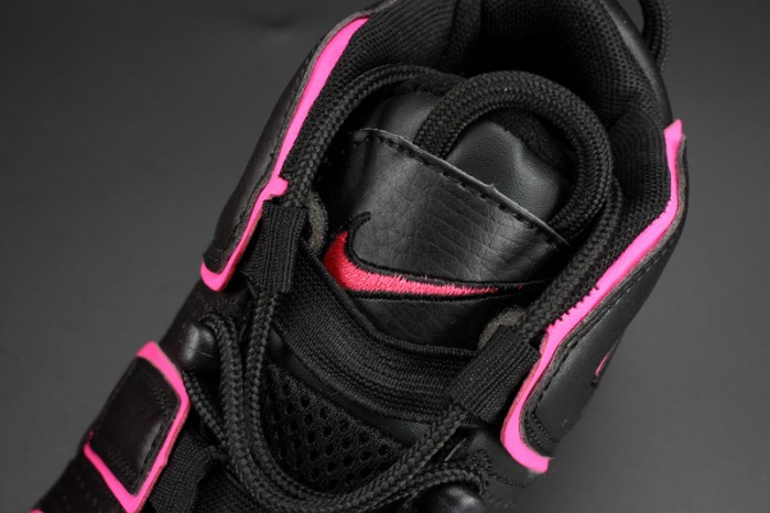 nike air more uptempo gs “hyper pink” black/ pink womens 415082-003