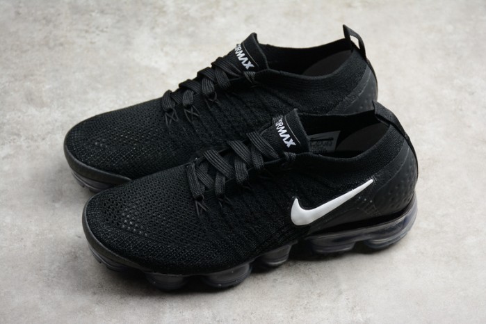 nike air vapormax flyknit 2.0 running sneakers black/grey mens 942842-001